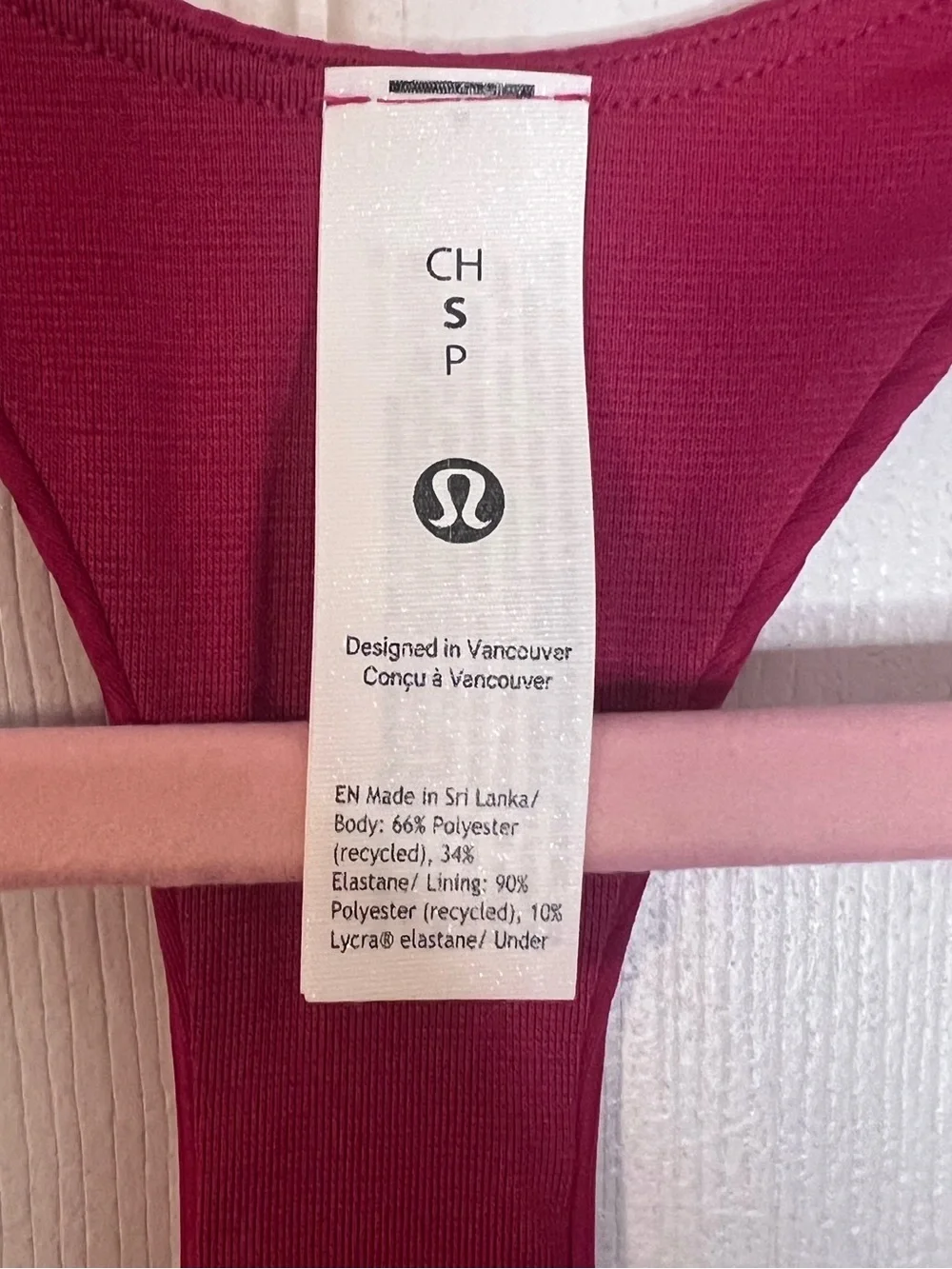 #615 Lululemon All-Time Hero Ribbed Sports Bra Mulberry Spark NWT Size S - Picture 3 of 7